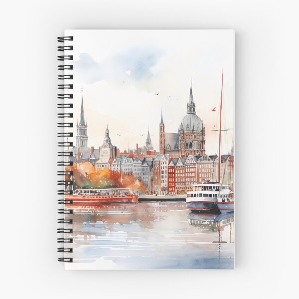 Item preview, Harbor Hues: Hamburg's Aquarelle Essence designed and sold by KatVik-Design.