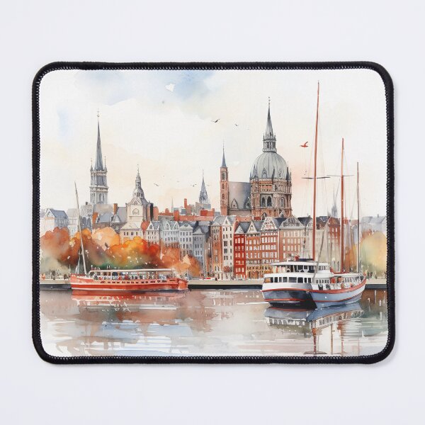 Item preview, Harbor Hues: Hamburg's Aquarelle Essence designed and sold by KatVik-Design.
