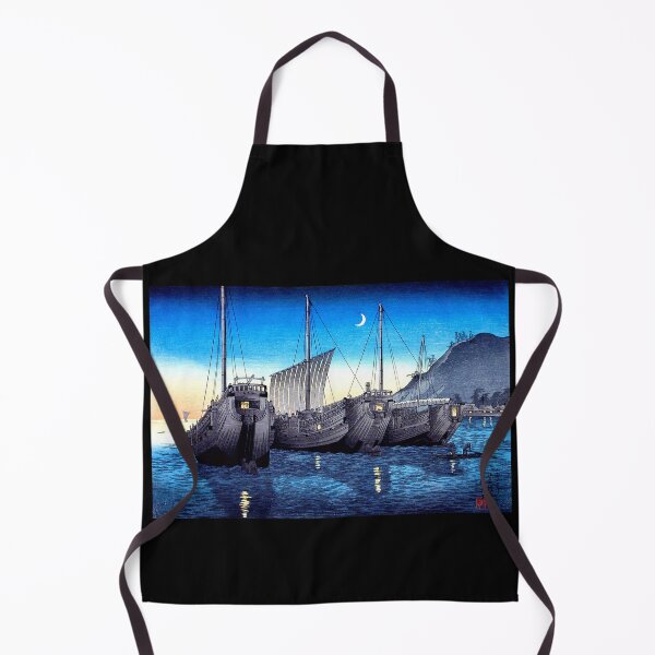 Item preview, Junks in Inatori Bay, Izu, Japan 1926, Takahashi Shōtei designed and sold by RocketshipRetro.