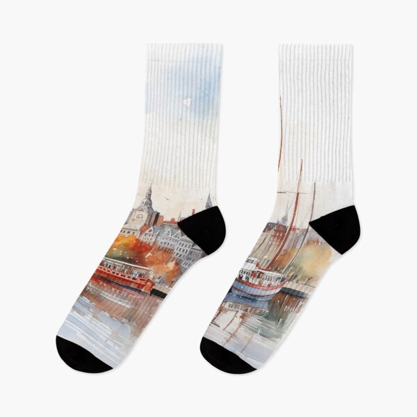 Item preview, Harbor Hues: Hamburg's Aquarelle Essence designed and sold by KatVik-Design.