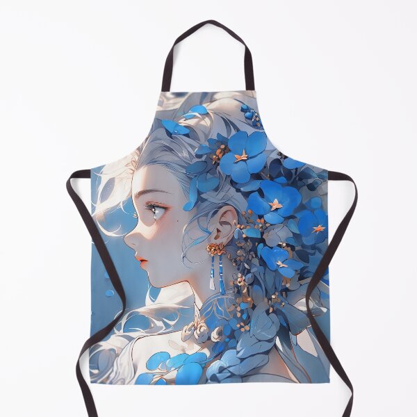 Item preview, Beautiful Elegant Blue Floral Anime Girl designed and sold by bubblegoth.