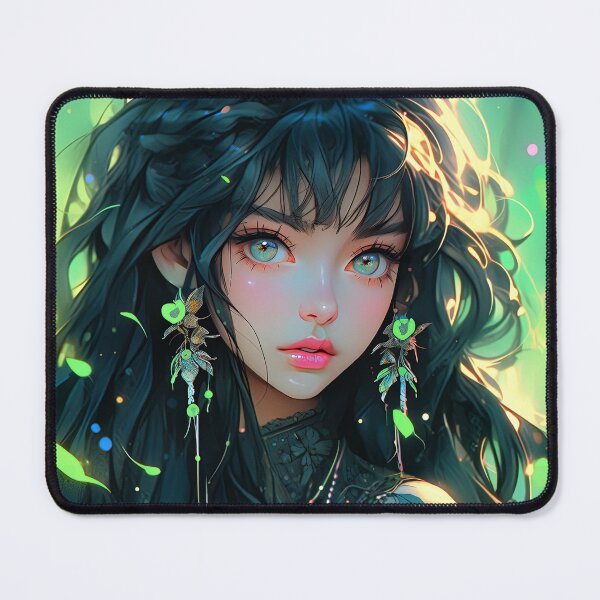 Item preview, Beautiful Glowing Green Nature Elf Anime Girl designed and sold by bubblegoth.