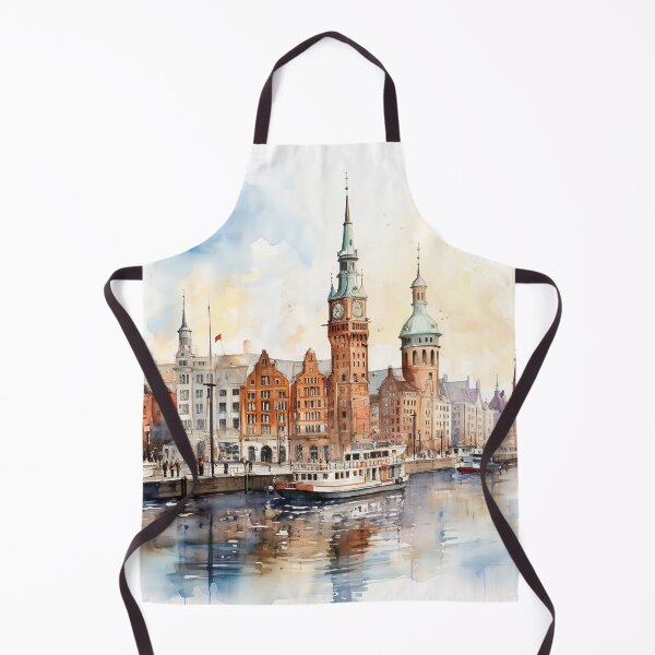 Item preview, Elbe Echoes: Hamburg in Watercolor Glow designed and sold by KatVik-Design.