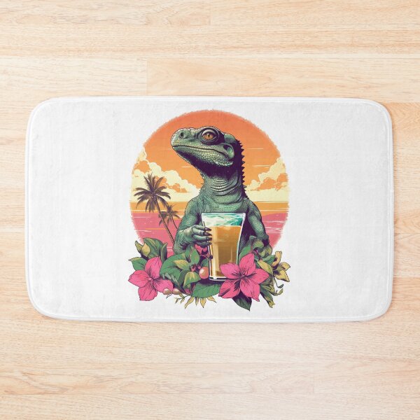 Item preview, Green Lizard Holding Beer (Vacation Mode) designed and sold by VelvetRoom.
