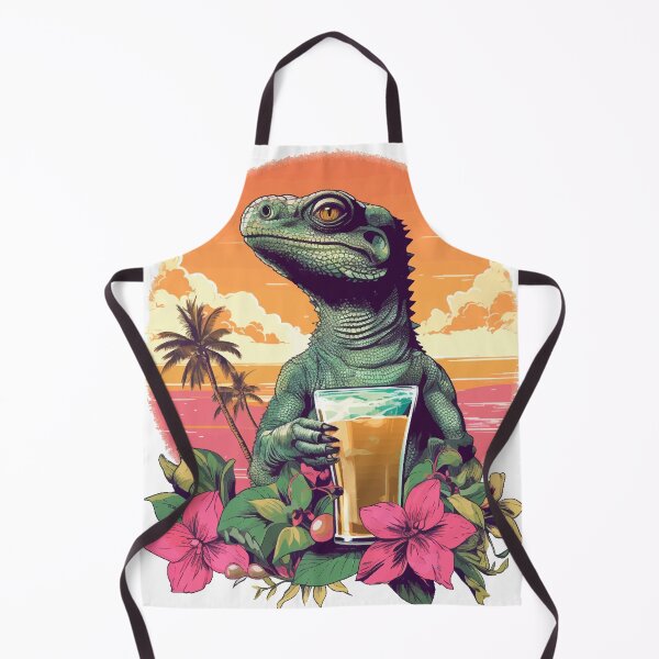 Item preview, Green Lizard Holding Beer (Vacation Mode) designed and sold by VelvetRoom.