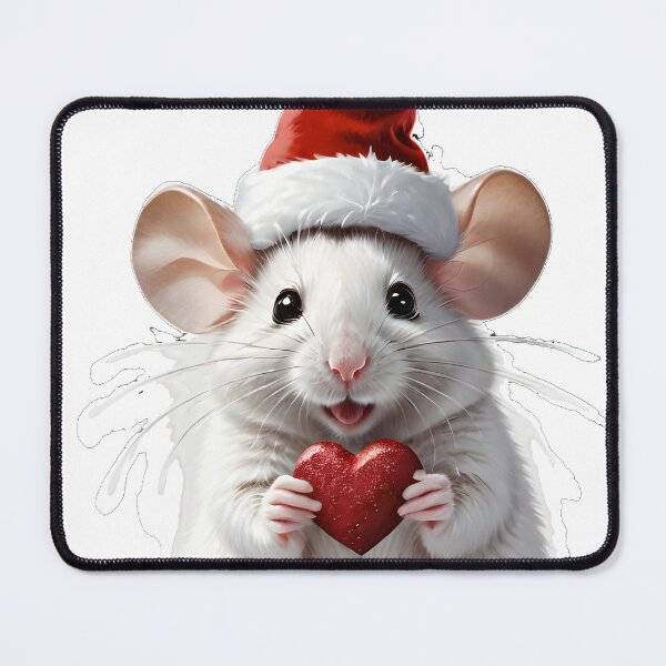 Item preview, A mouse in a Santa hat and heart -Christmas pattern designed and sold by My-fake-places.