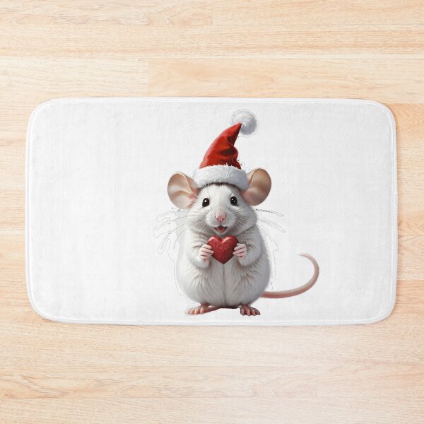 Item preview, A mouse in a Santa hat and heart -Christmas pattern designed and sold by My-fake-places.