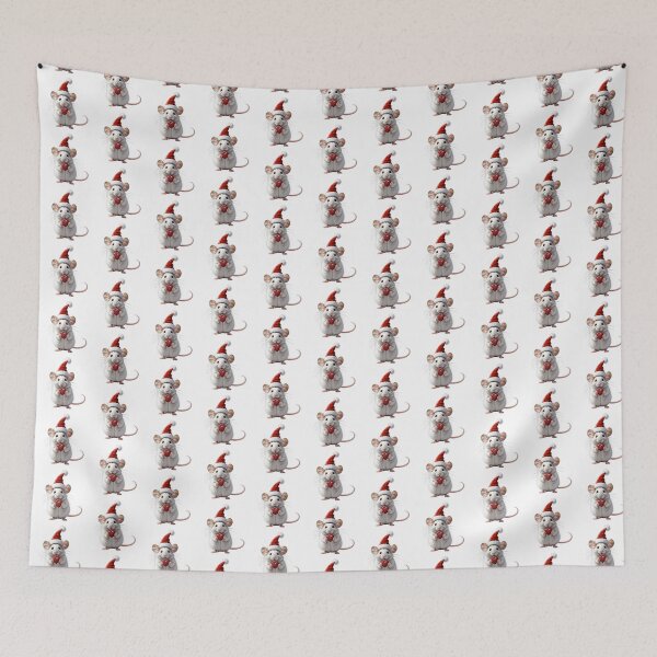 Item preview, A mouse in a Santa hat and heart -Christmas pattern designed and sold by My-fake-places.