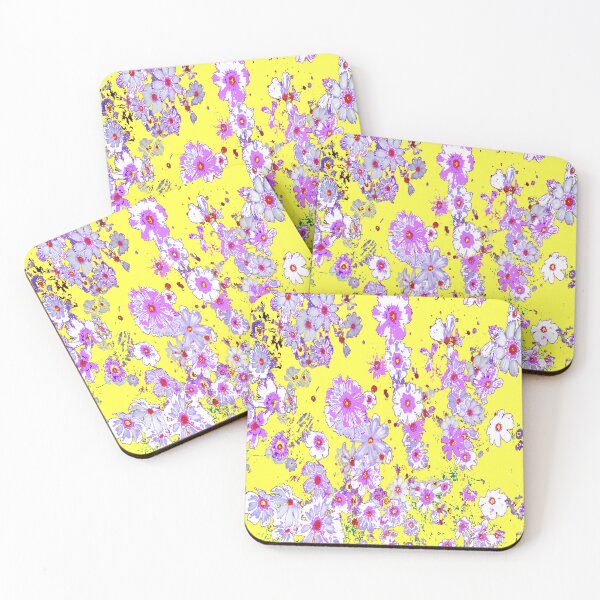 Item preview, YELLOW-PURPLE FLORAL ABSTRACT PATTERENS ART designed and sold by sharlesart.