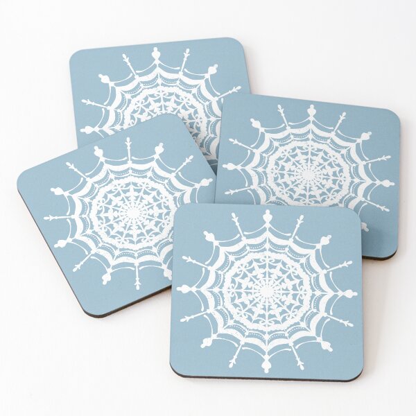 Artikelvorschau, Victorian Lace Spider Web Mandala - Sky + Snow entworfen und verkauft von Irene Estelle.