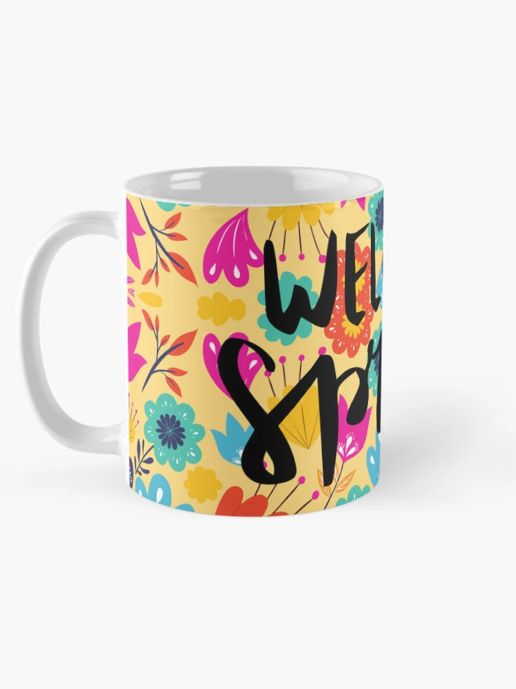 Thumbnail 5 of 6, Coffee Mug, Spring Time Colorful Pattern designed and sold by TheCatmeow2000.