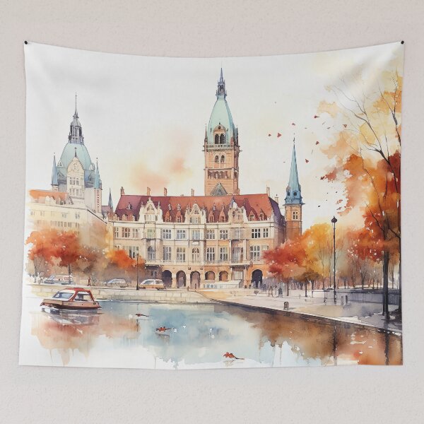 Item preview, Aquarelle Elegance: Hannover's Castle Dreams designed and sold by KatVik-Design.