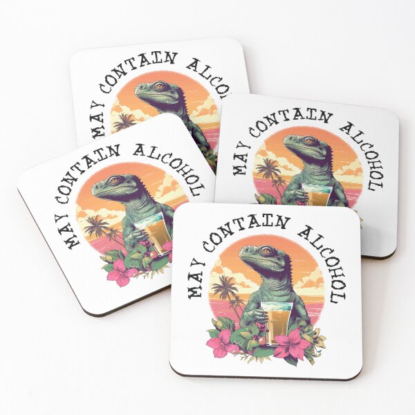 Item preview, Green Lizard Holding Beer - May Contain Alcohol (Black Lettering) designed and sold by VelvetRoom.