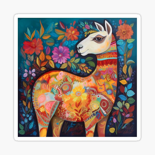 Item preview, Folk Art Llama #1 designed and sold by Nola Lee Kelsey.