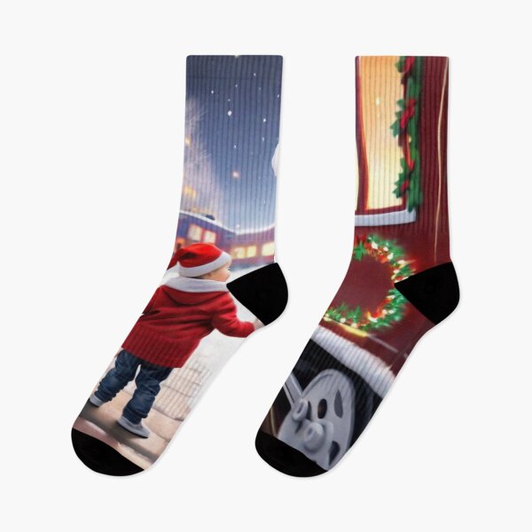 Item preview, Little Boy And Santa's Train designed and sold by KoliBabb.