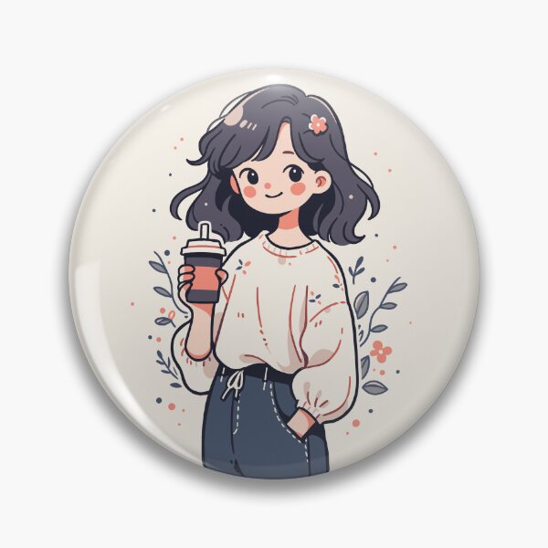 Artikelvorschau, Gemütliches Winter-Kaffeemädchen, niedliches, minimalistisches Cartoon-Stil-Design entworfen und verkauft von JadesignFang.