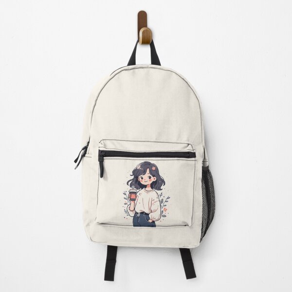 Item preview, Cosy Winter Coffee Girl Cute Minimalist Cartoon Style Design designed and sold by JadesignFang.