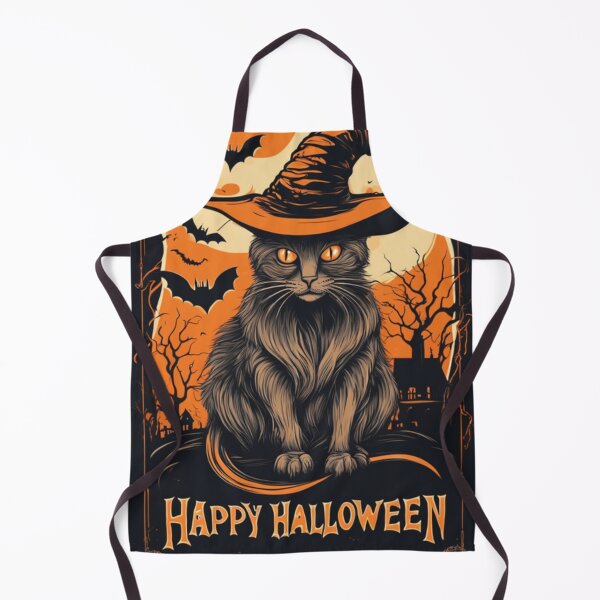 Item preview, Halloween Cat: Witch Hat and Haunted House Delight designed and sold by ArtazaBazaar.