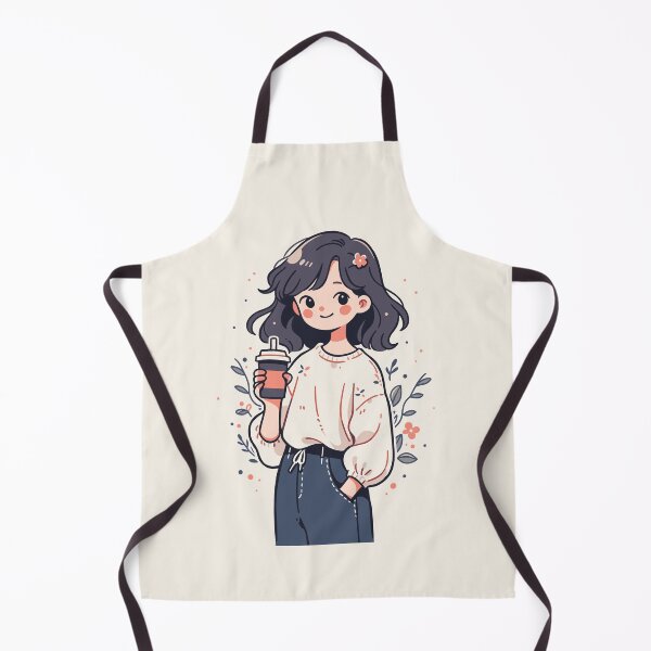 Item preview, Cosy Winter Coffee Girl Cute Minimalist Cartoon Style Design designed and sold by JadesignFang.