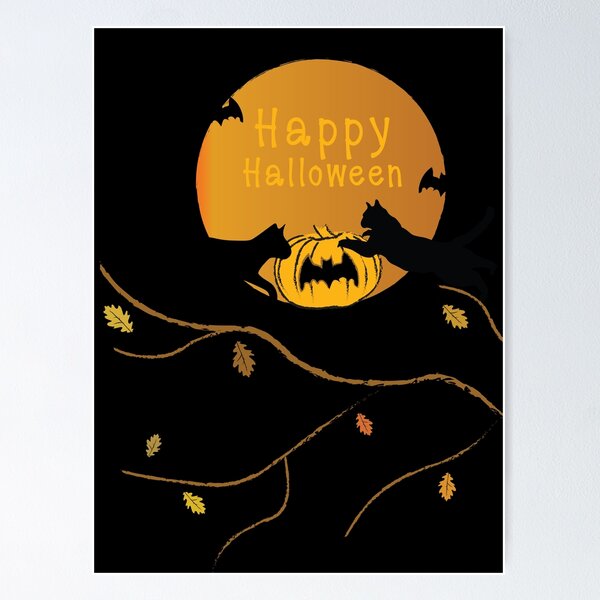 Item preview, Black Cat and Halloween #4 designed and sold by Zhalmalina.