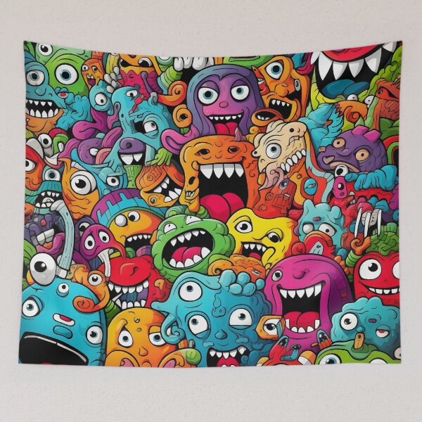 Item preview, Happy monsters 4 designed and sold by NavyPanda.