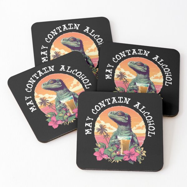 Item preview, Green Lizard Holding Beer - May Contain Alcohol (White Lettering) designed and sold by VelvetRoom.