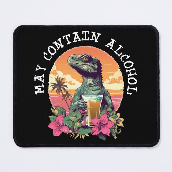 Item preview, Green Lizard Holding Beer - May Contain Alcohol (White Lettering) designed and sold by VelvetRoom.