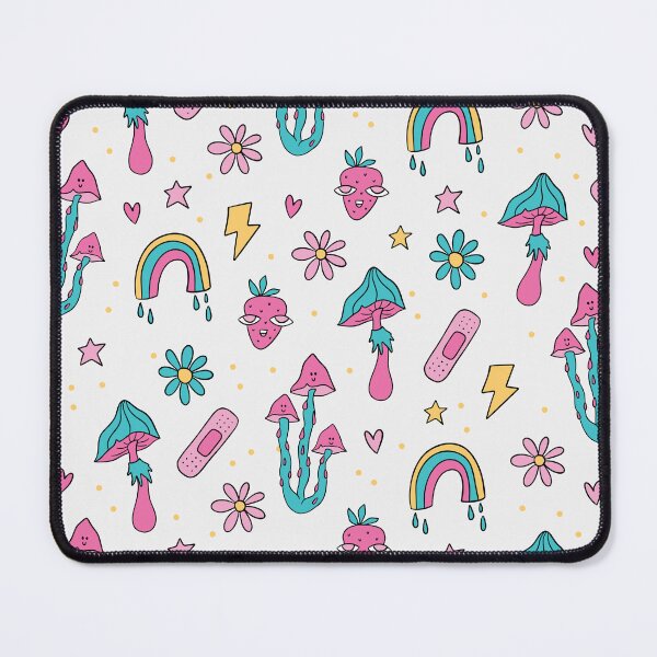 Item preview, retro groovy Mushroom rainbow flowers designed and sold by SHOPAHD.