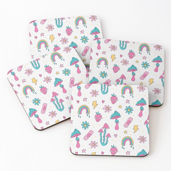 Item preview, retro groovy Mushroom rainbow flowers designed and sold by SHOPAHD.