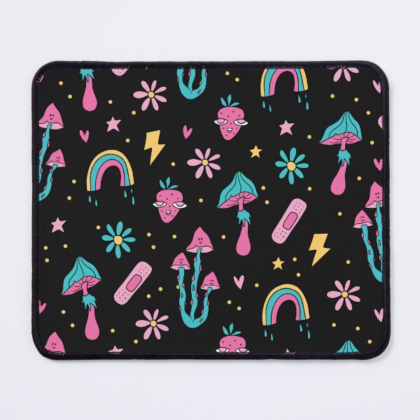 Item preview, retro groovy Mushroom rainbow flowers designed and sold by SHOPAHD.