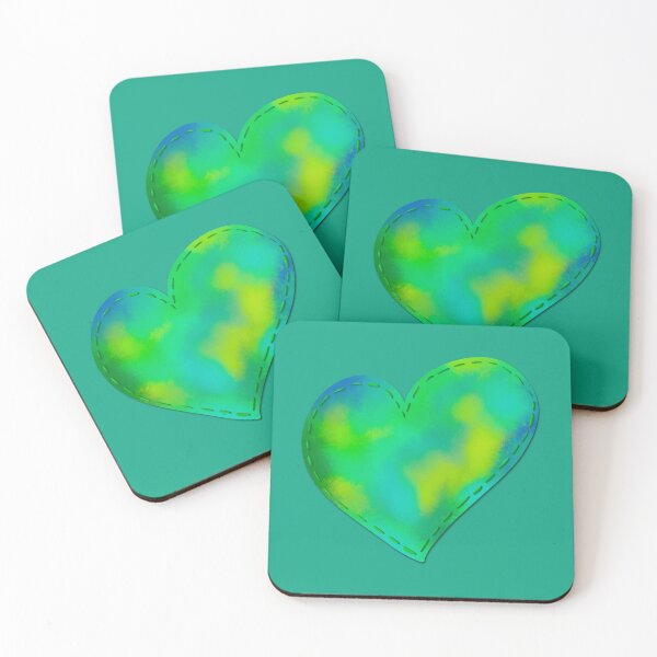 Item preview, Tie dye green heart patch designed and sold by AdventuresOy.