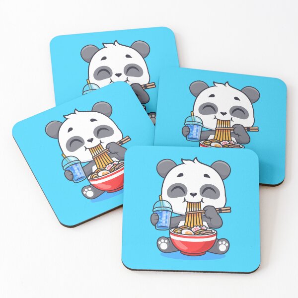 Item preview, Cute Panda Enjoying Ramen Noodles and Boba Milk Tea designed and sold by hjian8219.