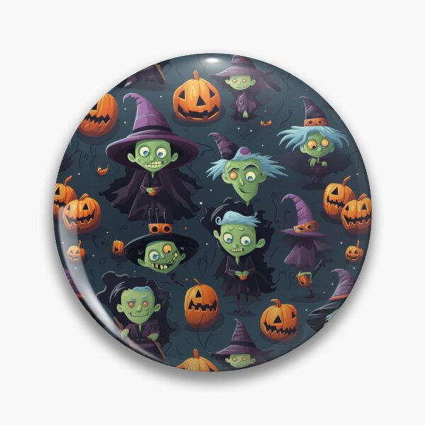 Artikelvorschau, Illustration Cartoon Hexe Zombie Kürbis Halloween nahtloses Muster entworfen und verkauft von ajmatos.