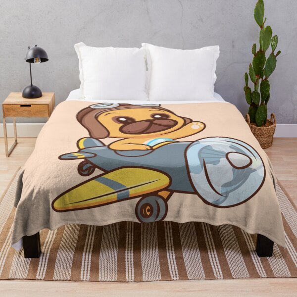 Item preview, Cute Pug Dog Pilot Flying with Plane Cartoon Vector Icon designed and sold by hjian8219.