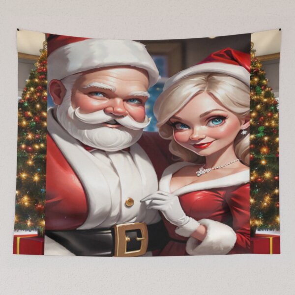 Item preview, Mr and Mrs. Santa's Wedding Portrait designed and sold by KoliBabb.