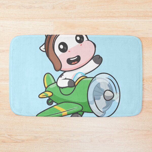 Item preview, "Cute Cow Pilot Flying with Plane Cartoon Vector Icon" designed and sold by hjian8219.