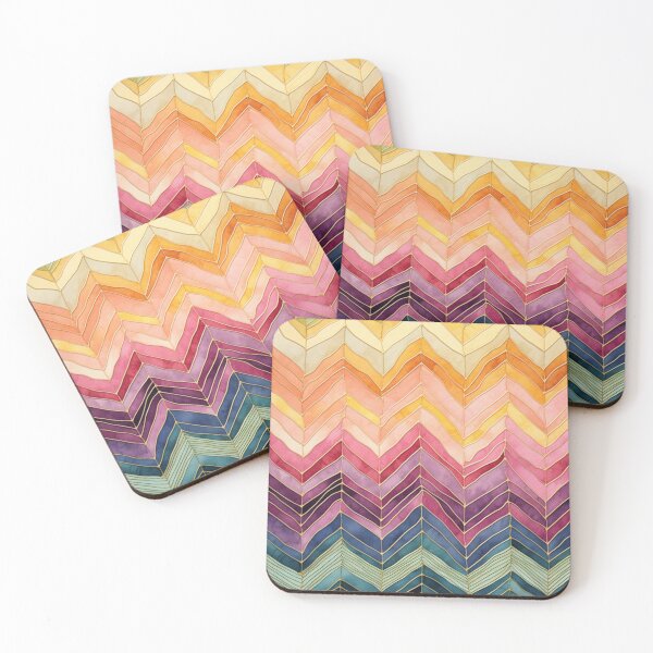 Item preview, Watercolor zigzags interspersed with gold designed and sold by MyMerryMary.