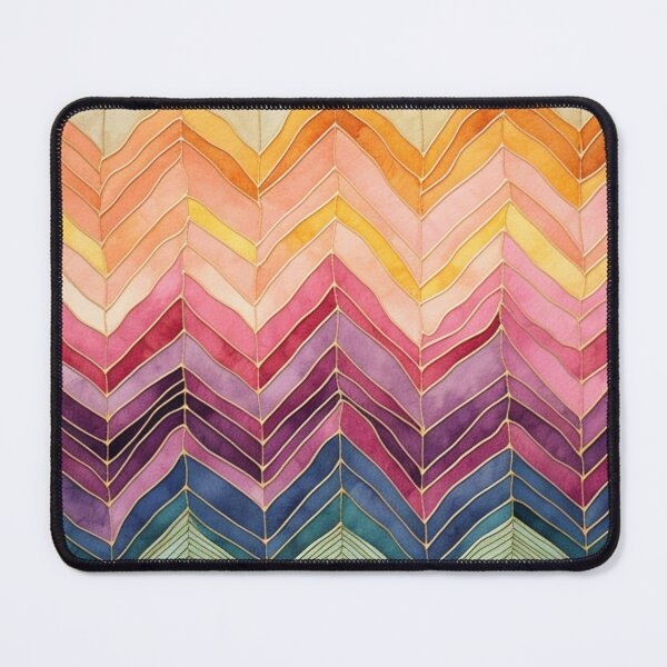 Item preview, Watercolor zigzags interspersed with gold designed and sold by MyMerryMary.