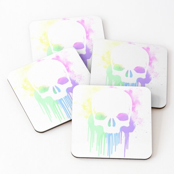 Item preview, Pastel Splash Skull - Dribbling Death designed and sold by KlutzyKels.