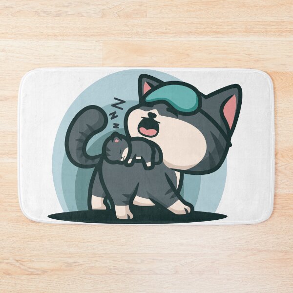 Item preview, baby cat sleeping on mother's back designed and sold by chomaruddin tri amboko.