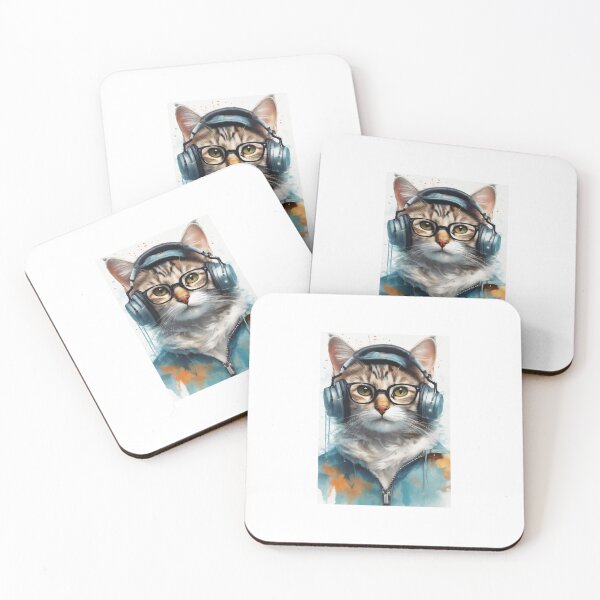 Item preview, The intellectual DJ cat designed and sold by TokenizeWorld.