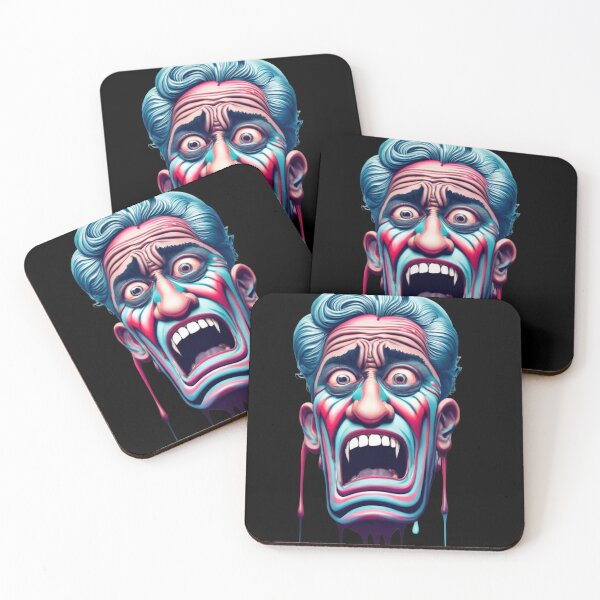 Aperçu de l'œuvre Visage montrant un drôle de cri de peur créée et vendue par ArtFeverShop.