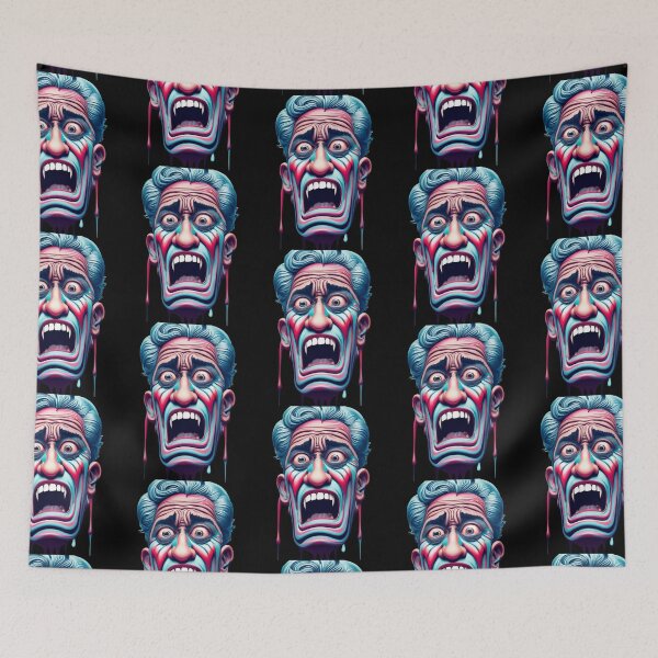Aperçu de l'œuvre Visage montrant un drôle de cri de peur créée et vendue par ArtFeverShop.