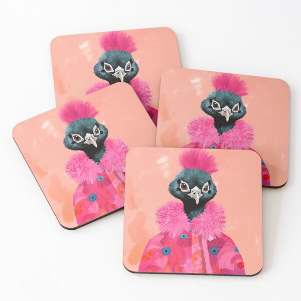 Item preview,  Peacock in Pink Fur Funky Fashion Art Illustration designed and sold by GulDesignCo.