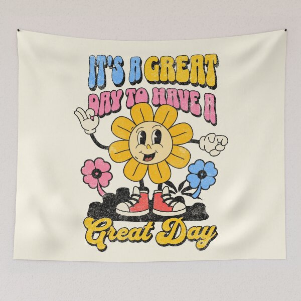 Item preview, It's A Great Day To Have A Great Day - cute, retro, character, 70s, 60s, flowers, quote designed and sold by TheLoveShop.