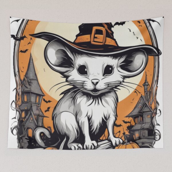 Item preview,  Cute Halloween Mouse: Pumpkins and Haunted House Delight designed and sold by ArtazaBazaar.