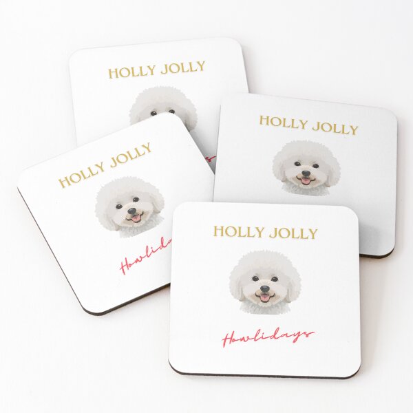 Item preview, Bichon Frisé Puppy Christmas Holly Jolly Howlidays designed and sold by WildBeauty.