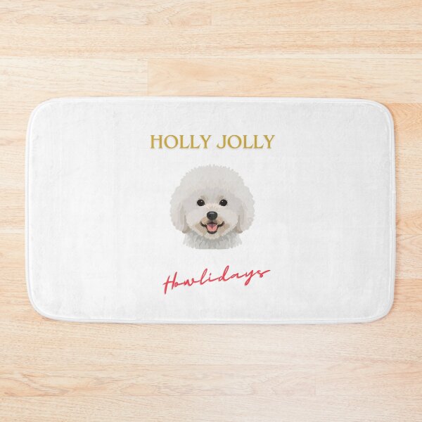 Item preview, Bichon Frisé Puppy Christmas Holly Jolly Howlidays designed and sold by WildBeauty.