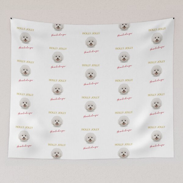 Item preview, Bichon Frisé Puppy Christmas Holly Jolly Howlidays designed and sold by WildBeauty.