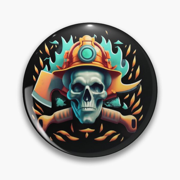 Item preview, Firefighter skull designed and sold by TrendyPalette.